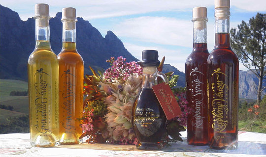 Protea Hill Farm products with mountain view